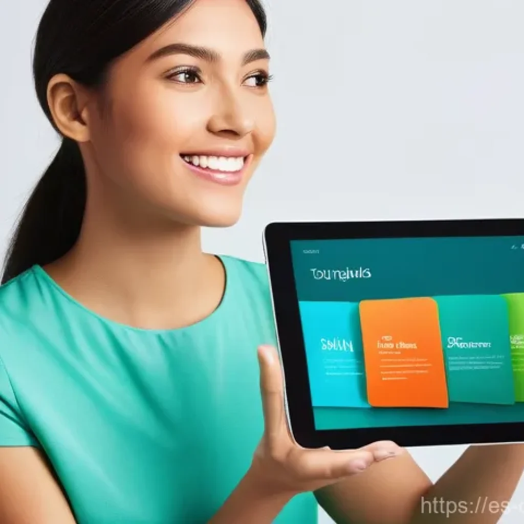 디자인 심리학 원리 - A vibrant and engaging digital interface displayed on a modern tablet, showcasing the powerful impac...